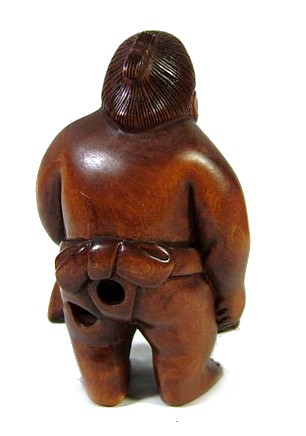 японская нэцкэ из кипариса Борец Сумо