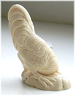 японская антикварная нецке  Петух, слоновая кость.
