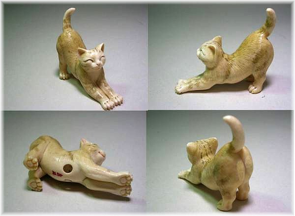 японская нецке из слоновой кости КОШКА