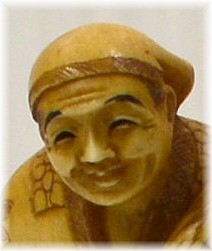 японская нэцкэ из слоновой кости,  деталь