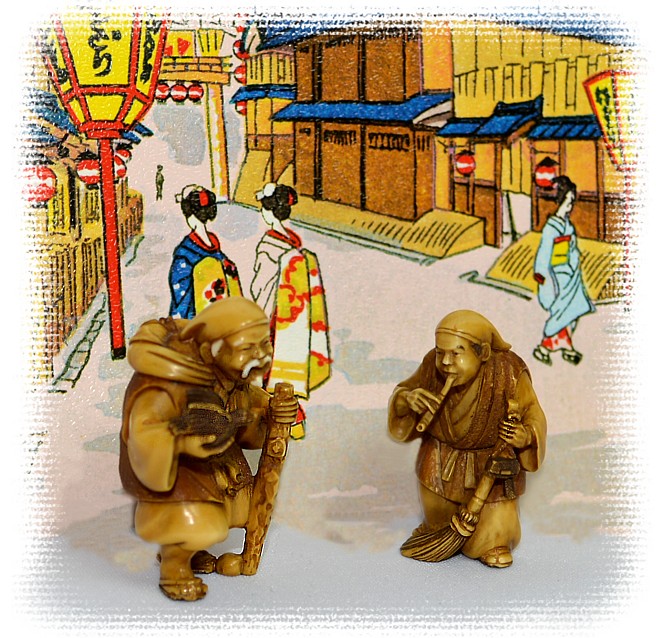 японские антикварные нецки