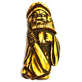 японская нэцкэ из рога Бишамонтен, один из Семи Богов Счастья, эпоха Эдо