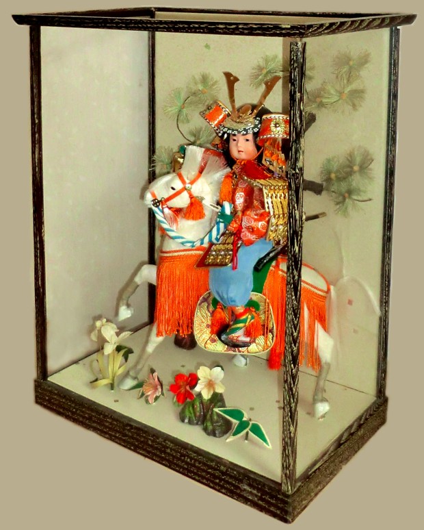самурай на коне, японская интерьерная кукла, 1930-40-е гг.