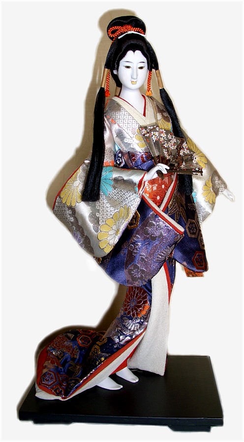 японская традиционная интерьерная кукла КРАСАВИЦА с ВЕЕРОМ, 1930-е гг.