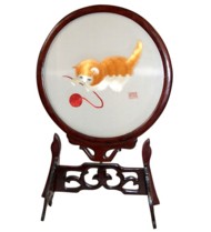 вышивка на шелковом экране для светильника