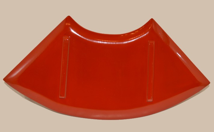 японская старинная лаковая подставка в форме веера