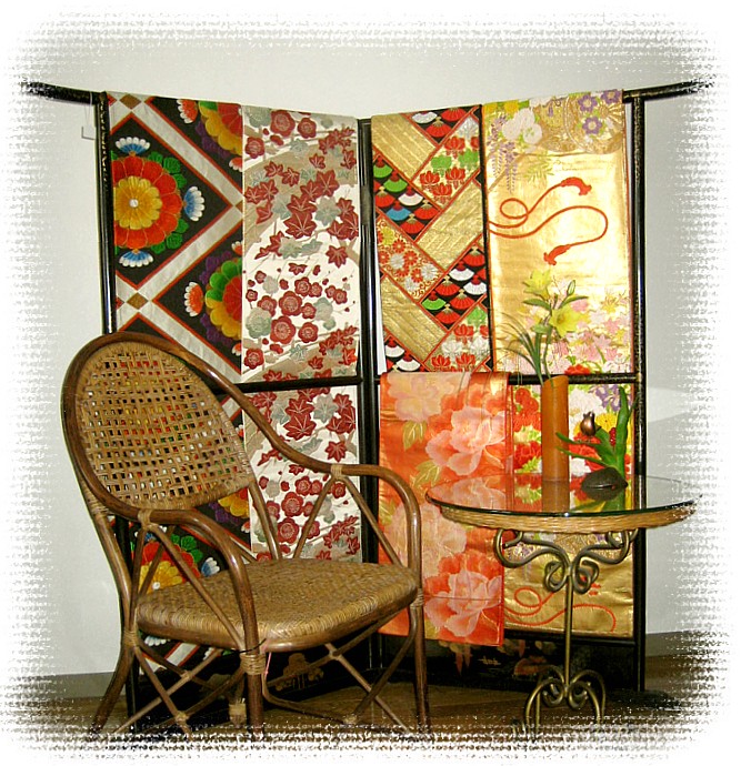 японский женский пояс оби в интерьере