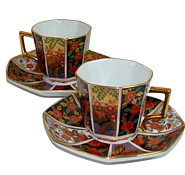 японский традиционный фарфор: две чашки в стиле фэншуй