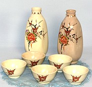 японский старинный набор для сакэ, Сацума, 1930-е гг.