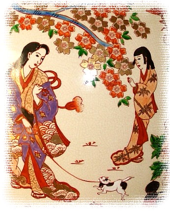 фарфоровая ваза Имари - деталь рисунка