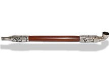 japanese antique silver tobacco pipe, Meiji period