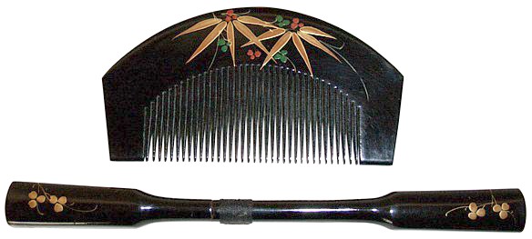 japanese traditional hair set: Comb and Hair-pin, 1920's