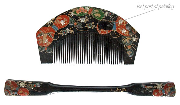 japanese hair comb and pin set, 1900's Meiji