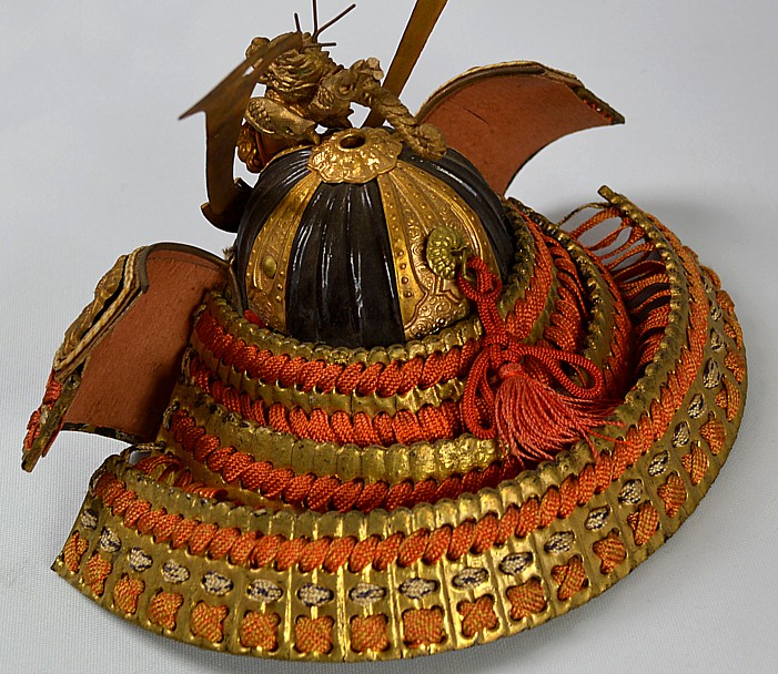 Japanese antique miniature model of a Samurai Warrior Helmet - KABUTO