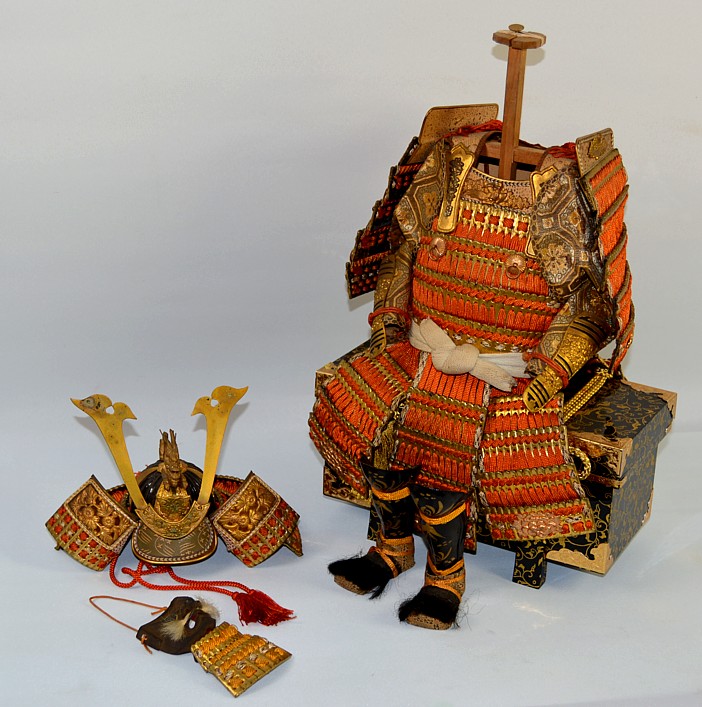 Japanese antique miniature model of a Samurai Warrior Armor Suit