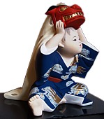 japanese hakata doll of a boy with mask. The Japonic Online Store