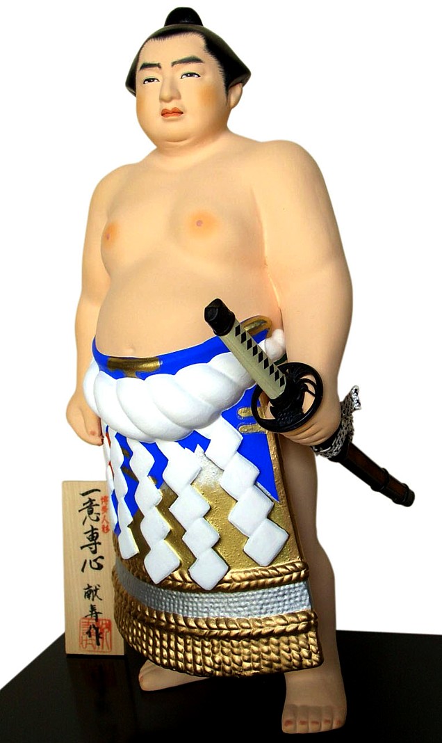 SUMO WRESTLER, Japanese hakata clay doll