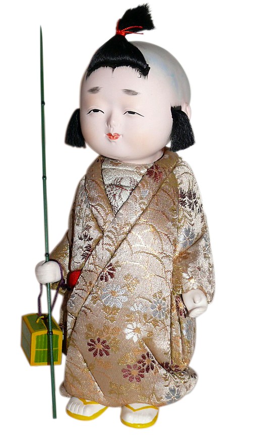 japanese  kimekomi doll, 1950's