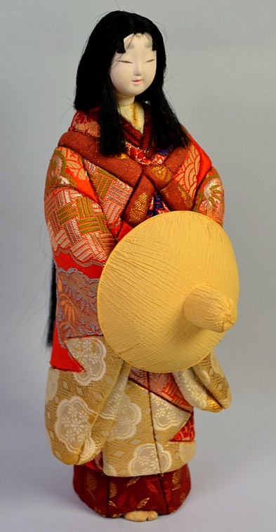 japanese long-hair beauty doll in kimekomi technique