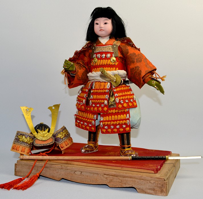 Japanese traditional doll of a Young Samurai Warrior, 1930's 