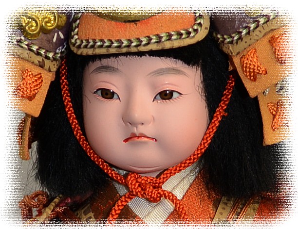 Japanese antique doll of a young samurai warrior, 1930's