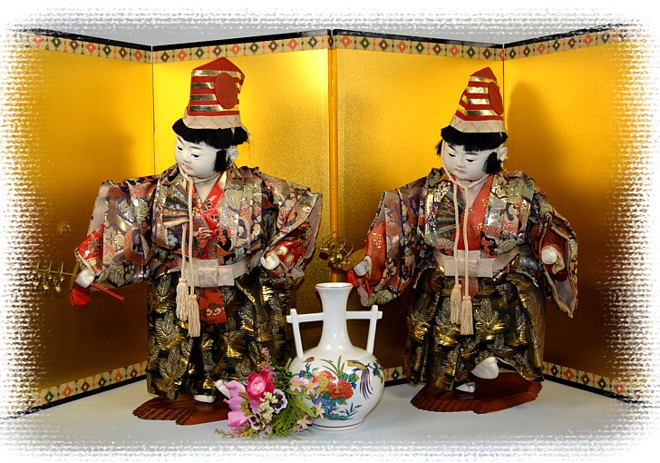 japanese antique twin boys dolls