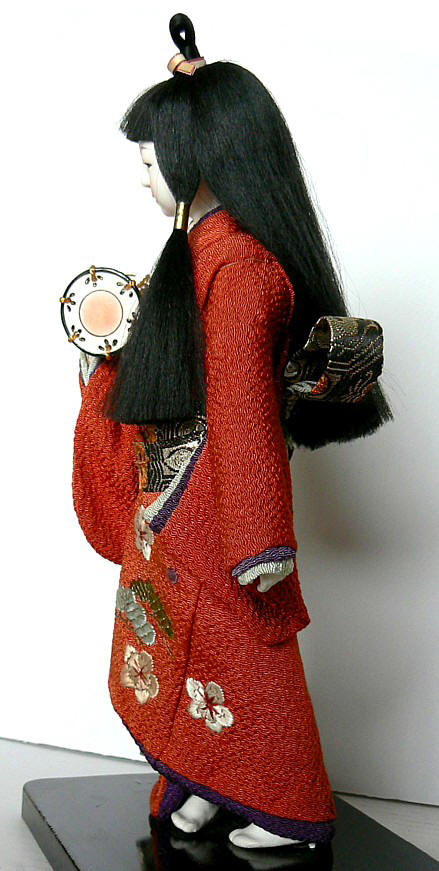 girl with tambourine, Japanese antique doll