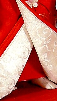 japanese dol's silk kimono detail
