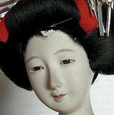 Japanese antique doll, detail