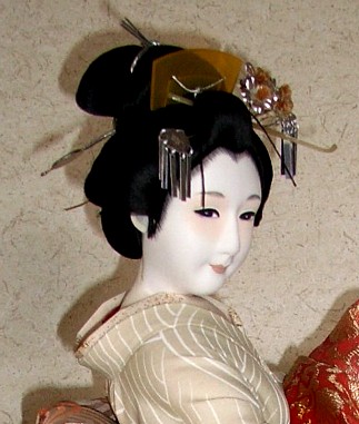 japanese silk-faced doll, 1940's