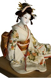japanese antiqiue silk faced doll of a bride, 1940's