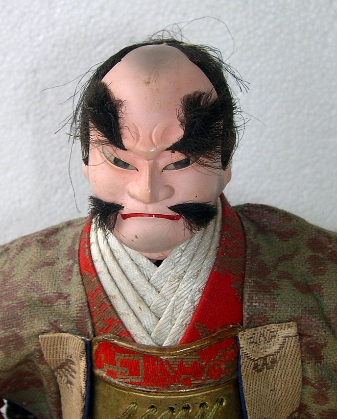 samurai warrior, japanese antique doll