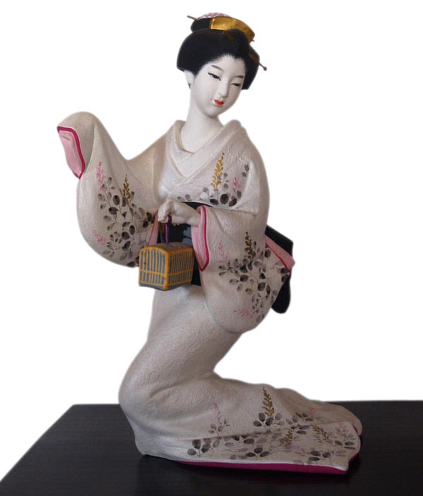 japanese hakata clay doll, 1960's