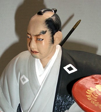 japanese hakata clay figurine of a samurai warrior