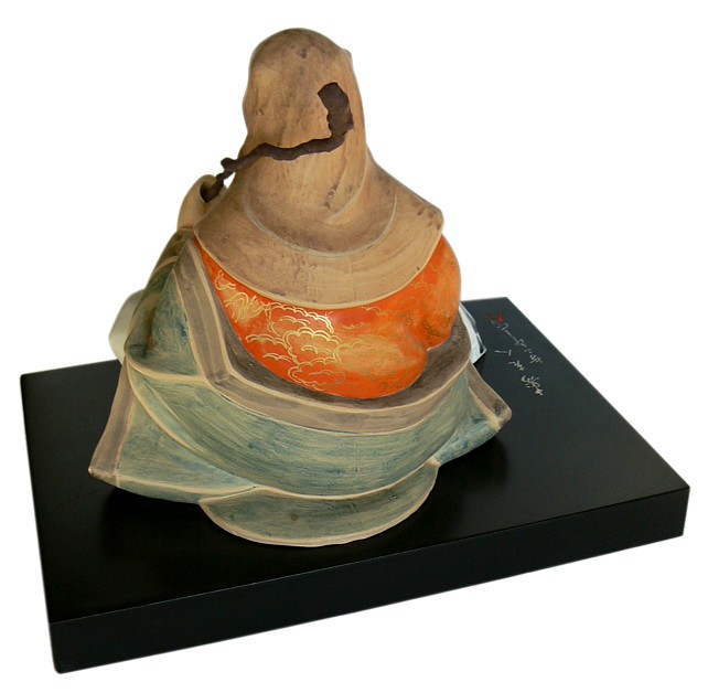 jurojin, one of the Seven Lucky Gods, Japanese Hakata figurine