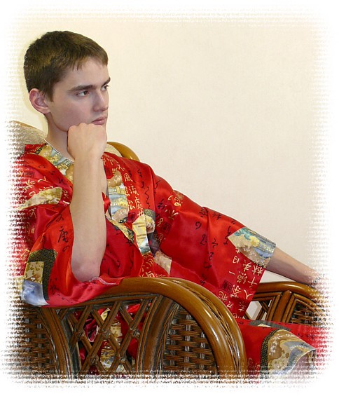 мужской шелковый халат - кимоно