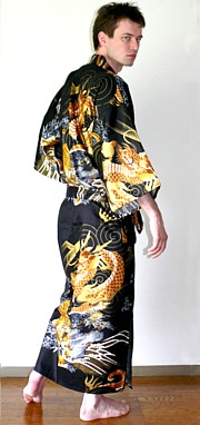 japanese man's cotton kimono AOYAMA