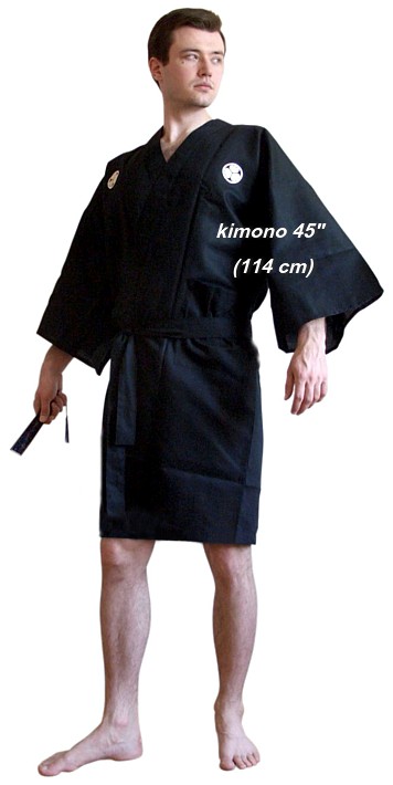 japanese man's short  black kimono. The Japonic Online Shop