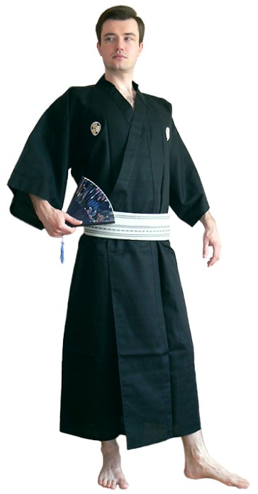 japanese man's kimono and obi belt