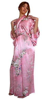 pure silk Japanese woman's  kimono, made in Japan