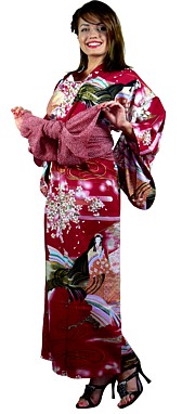 japanese woman's cotton yukata made in Japan