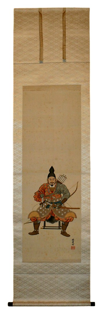 японский акварельный рисунок Сегун в полевой ставке, 1900-е гг.