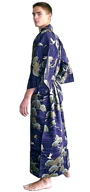 мужской халат  кимоно из хлопка, сделано в Японии