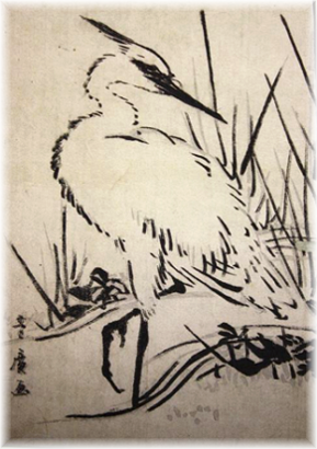 японская белая цапля