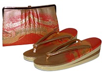 японская вечерняя шелковая сумочка и обувь для кимоно, 1970-е гг