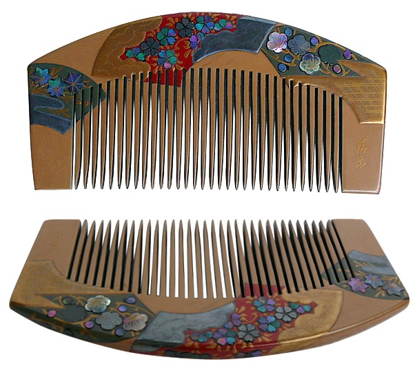японский инкрустированный гребень для украшения прически, 1900-е гг