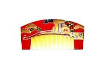 японский инкрустированный гребень с росписью Goshoguruma, 1930-40-е гг.