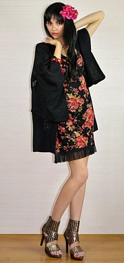 японская традиционная одежда: хаори из шелка, винтаж, 1930-е гг.