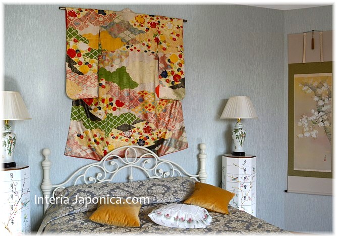 винтажное японское кимоно в интерьере