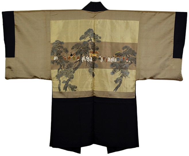 japanese traditional silk haori jacket, antique